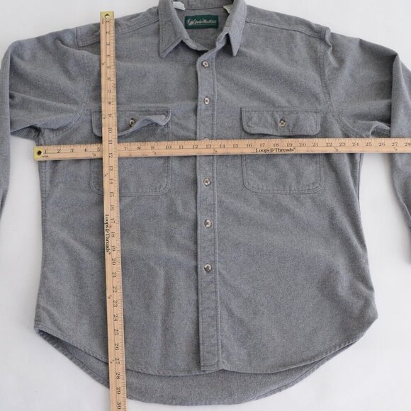 Vintage Gander Mountain Heavyweight Thick Cotton Outdoor Gray Button Up Shirt L - Picture 3 of 10